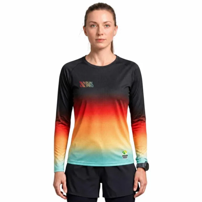 CAMISETA MANGA LARGA RUN&PRO BLACK SUNSET MUJER