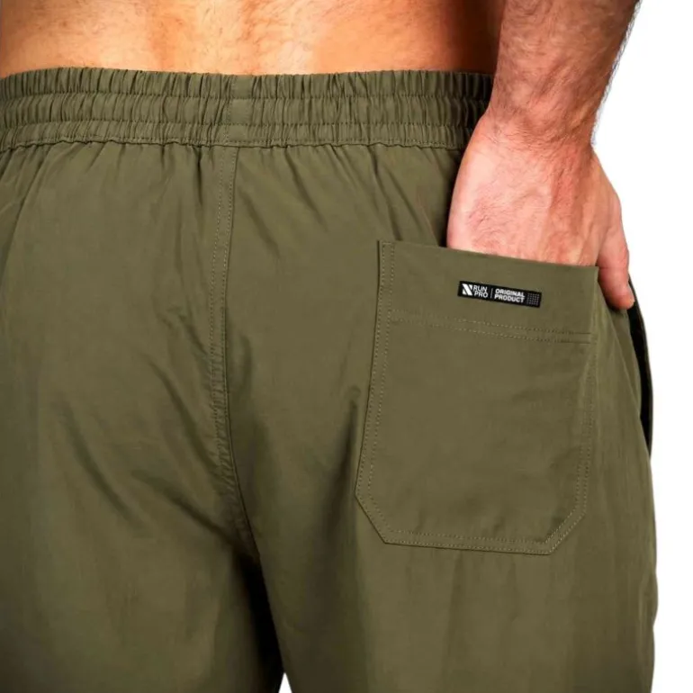 PANTALON LARGO RUN&PRO ESSENTIAL CAQUI
